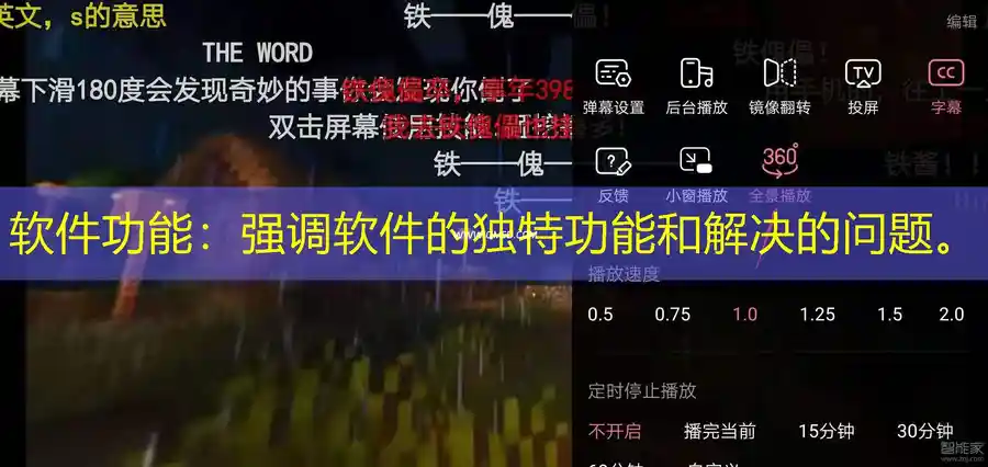 软件功能：强调软件的独特功能和解决的问题。